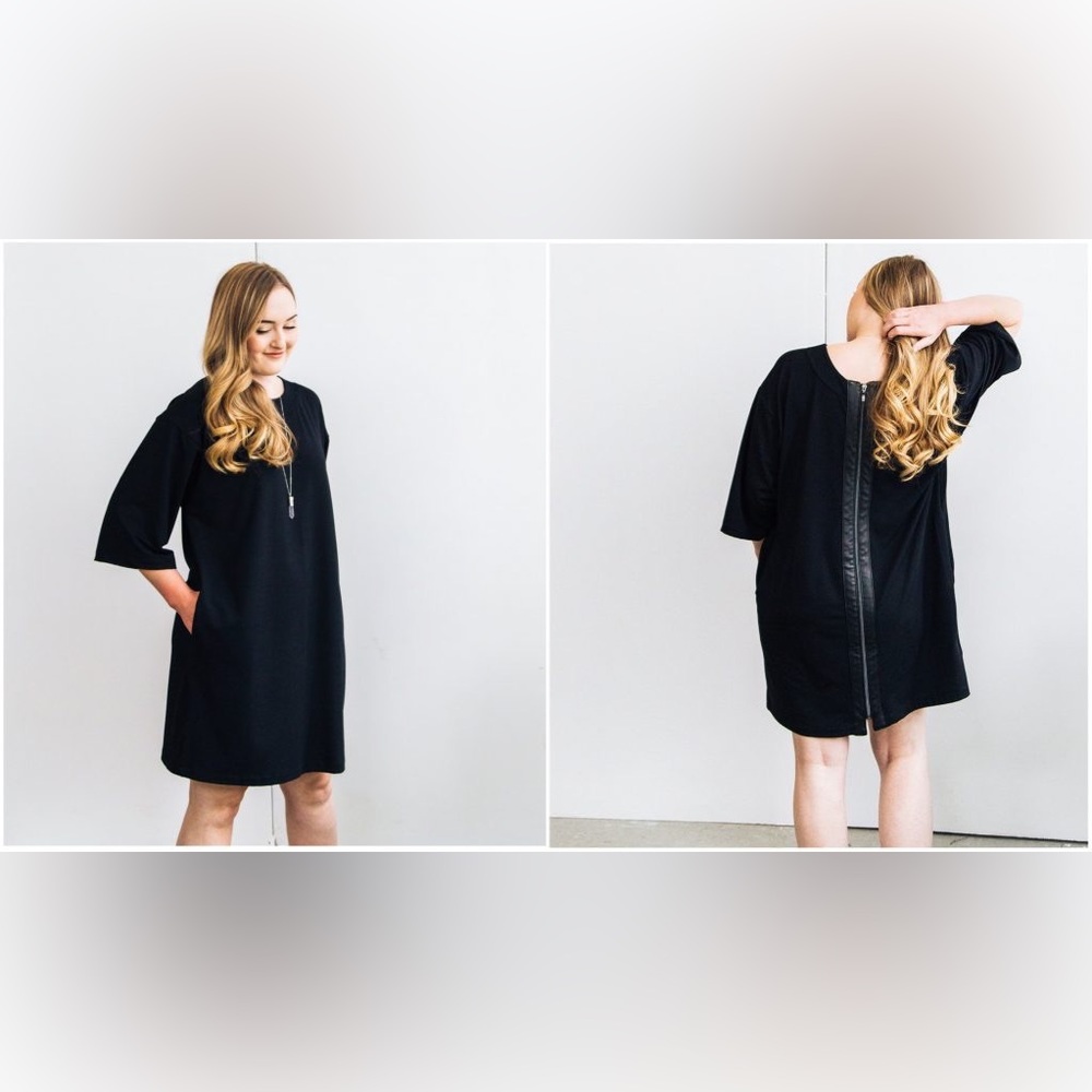 Encircled Retrograde Kimono Dress Black reversible